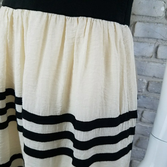 Bebop Womens Dress Size M Ivory Black Striped - Picture 7 of 8